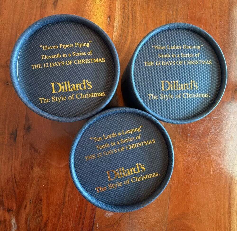 Dillard's 12 Days of Christmas Ornament Collection (Set of 3: 2014, 2015, 2016)